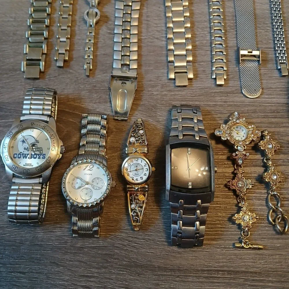 Lot 35+ Watches Parts/Repair ALL Metal Timex Liz Claiborne Armitron Jaclyn Smith